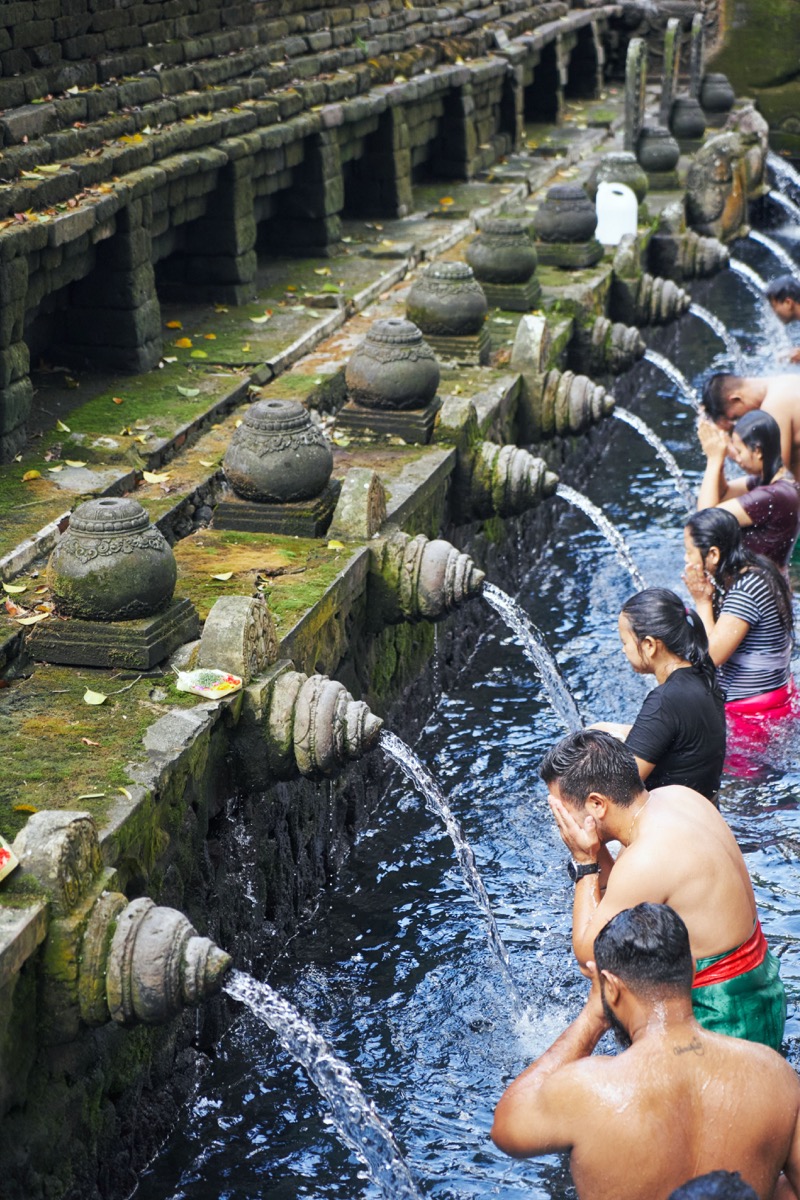 The water at Tirta Empul in the Pakerisan valley of Bali
