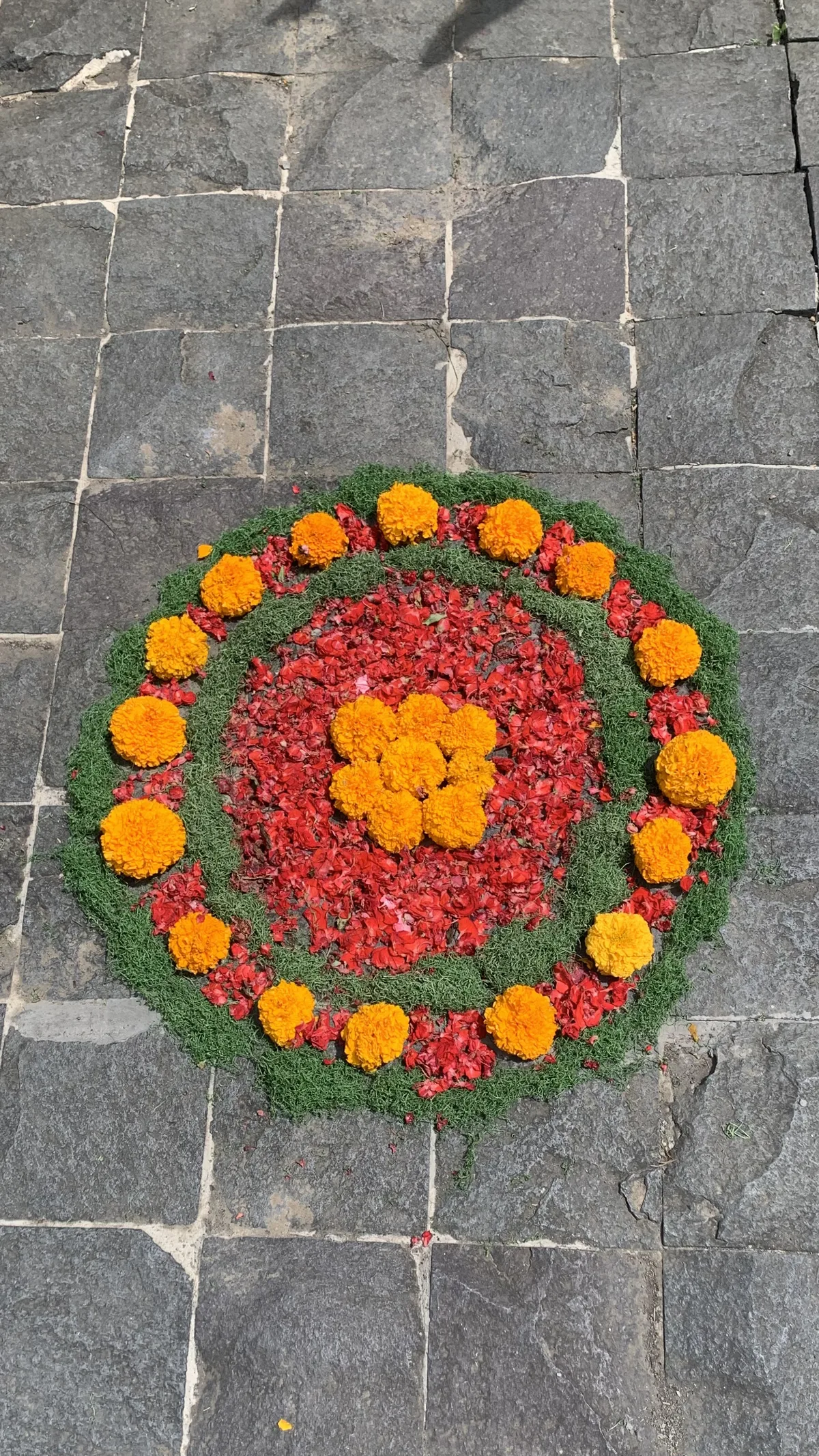 A flower offering prepared for a welcome ceremony at Empathy School Bali