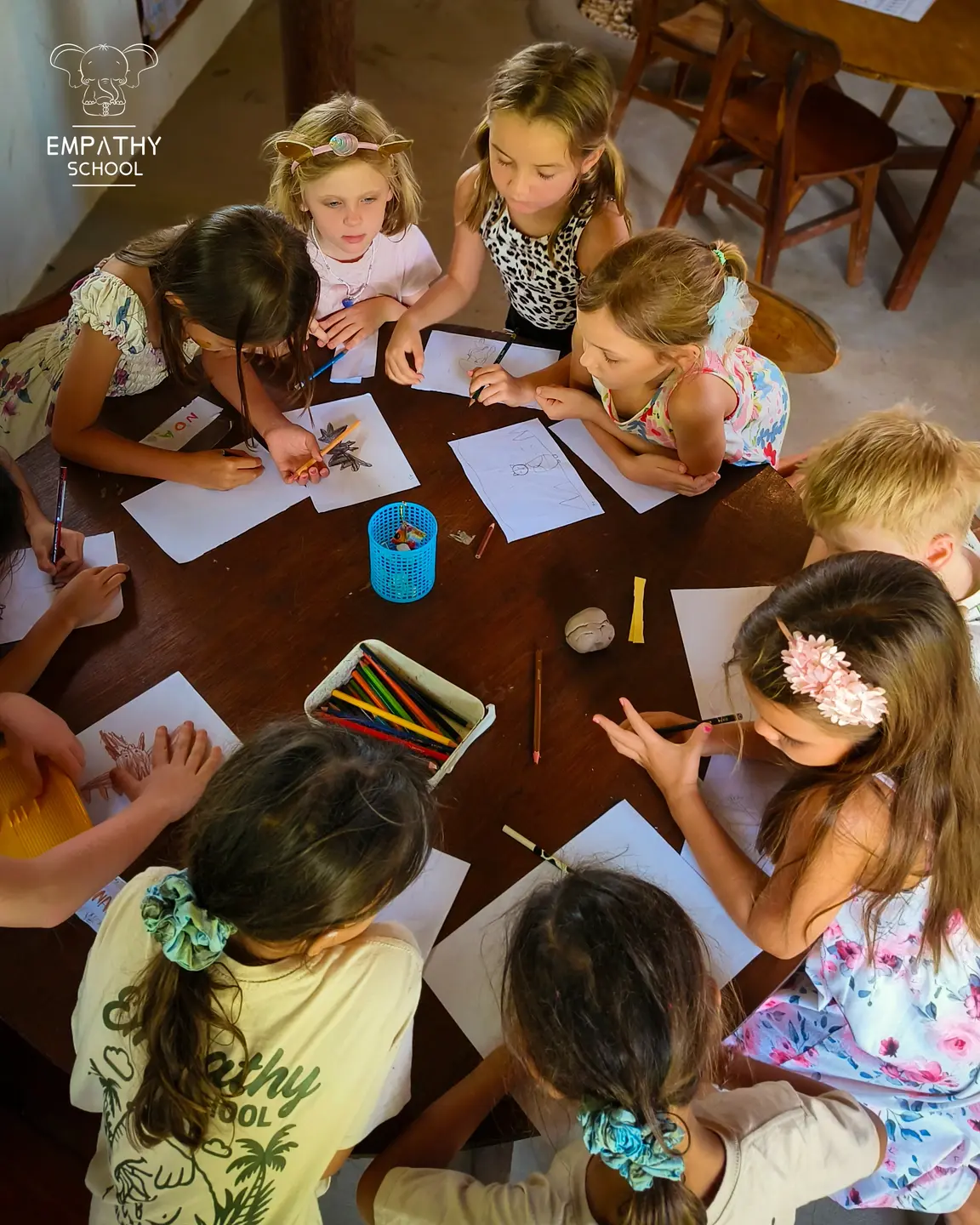 Children collaborating at Empathy School Bali